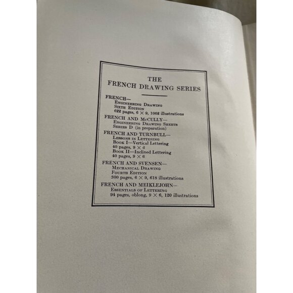 A Manual Of Engineering Drawing By Thomas E. French 1941 Sixth Edition Hardcover - Picture 6 of 16